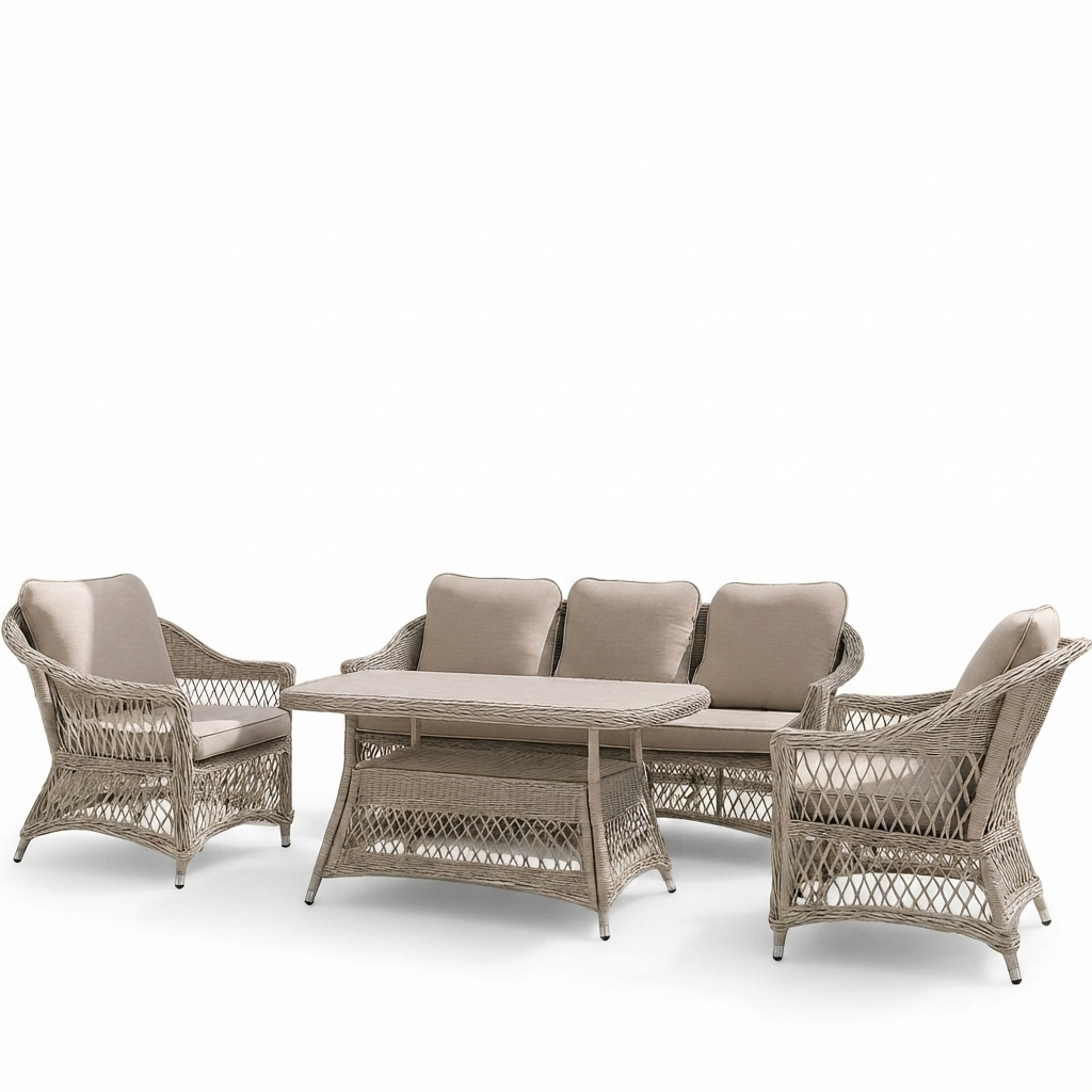 Cronulla Wicker Lounge Set — studio view