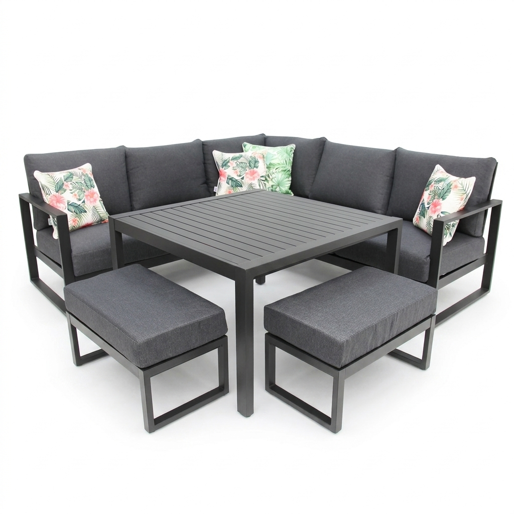 Dallas Corner Lounge Setting - Black — studio view