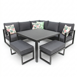 Dallas Corner Lounge Setting - Black — studio view
