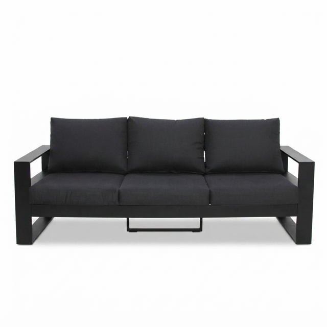 Hayman 3 Seater Lounge - Black — studio view