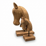 Teak Horse Carving — studio view