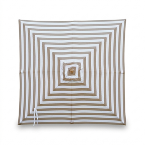 Replacement Canopy for 2m Bamboo Umbrella - Taupe and White Stripe — studio view