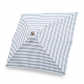 Replacement Canopy for 2m Bamboo Umbrella - Grey and White Stripe — studio view