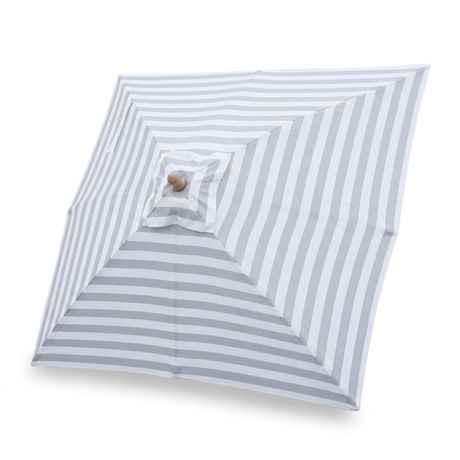 Replacement Canopy for 2m Bamboo Umbrella - Grey and White Stripe — studio view