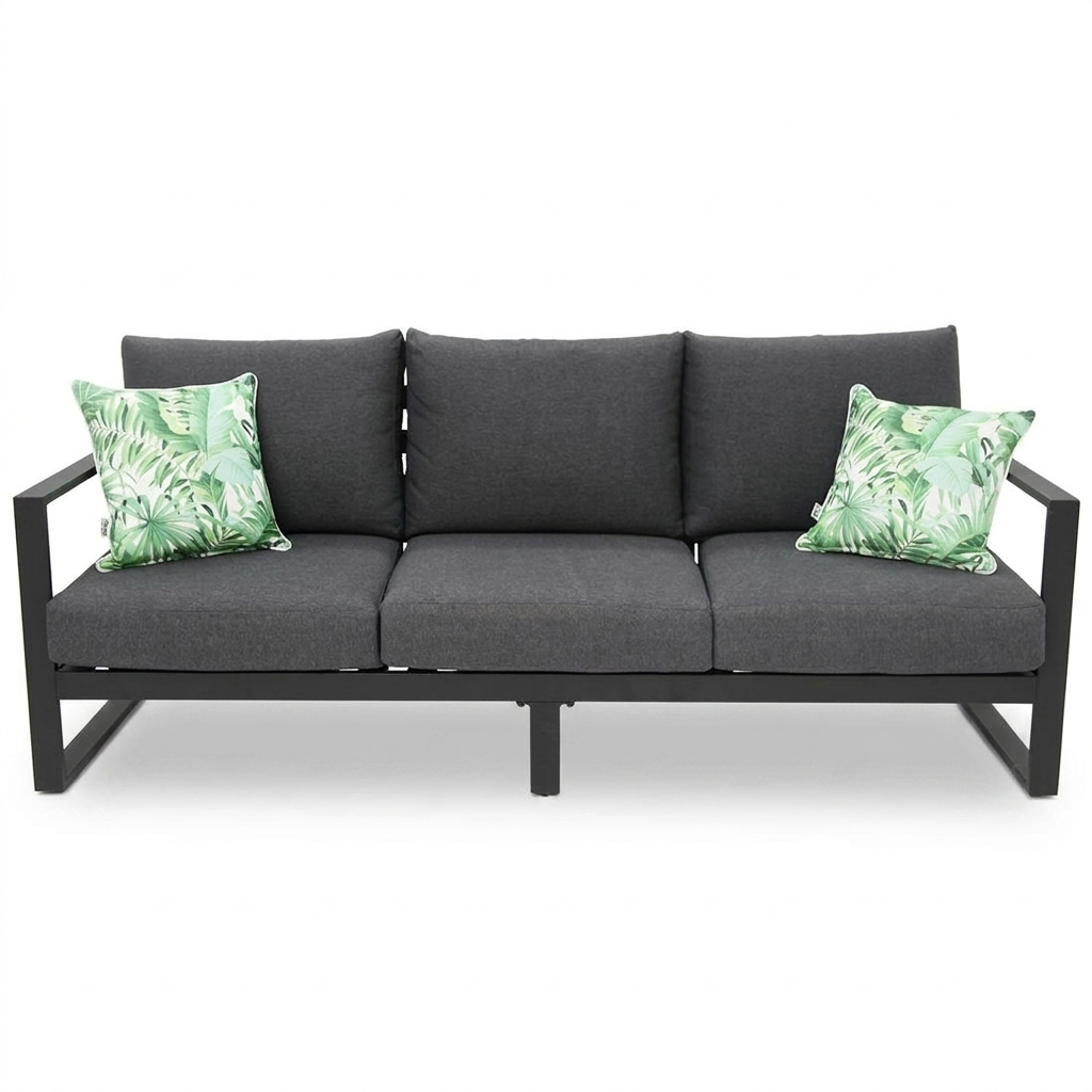 Dallas 3-Seater Lounge - Black — studio view