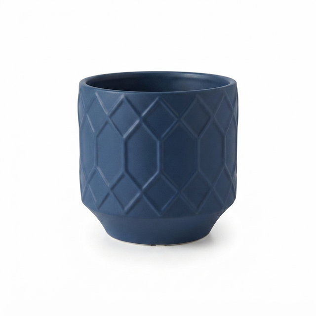 Izel Planter 19x18 Navy — studio view