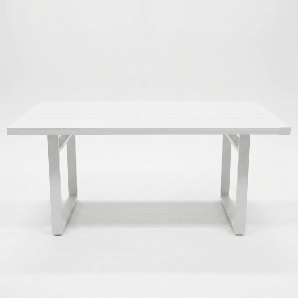 Dallas 150cm Lounge Dining Table - White — front view