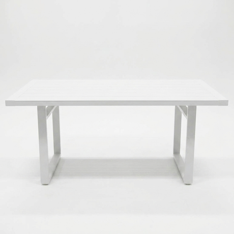 Dallas 150cm Lounge Dining Table - White — front view
