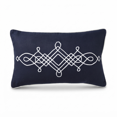 Linen Cape Cod Navy - Indoor Cushion (30 x 50) — front view