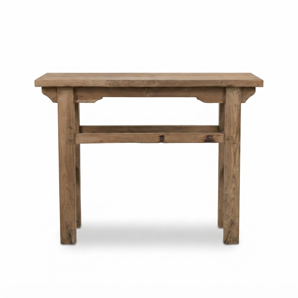 Rustic Teak Console Table — front view