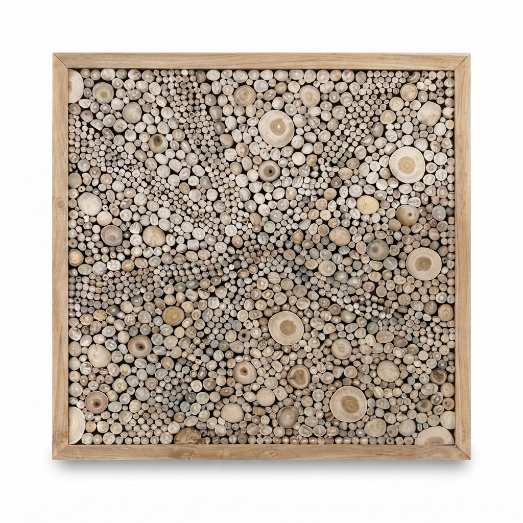 Teak Wall Art Square - Uluwatu — front view