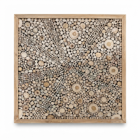 Teak Wall Art Square - Uluwatu — front view