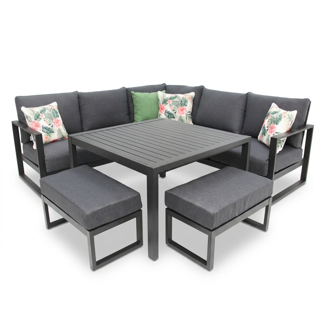 Dallas Corner Lounge Setting - Black — front view