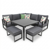 Dallas Corner Lounge Setting - Black — front view