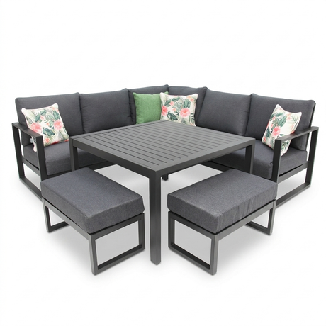 Dallas Corner Lounge Setting - Black — front view