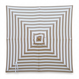 Replacement Canopy for 2m Bamboo Umbrella - Taupe and White Stripe — front view