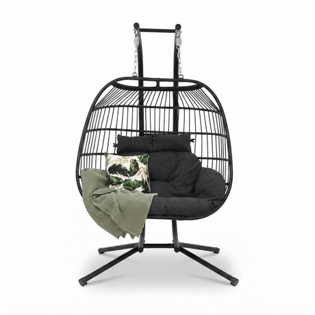 Snug Steel Hanging Chair - Black — front view