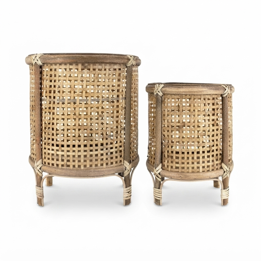 S2 Kob Bamboo Planter Natural — front view
