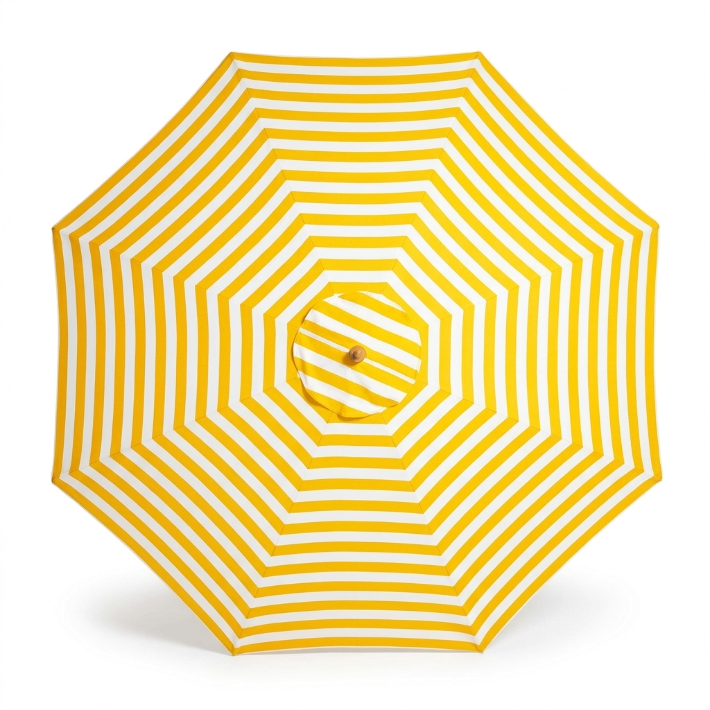 Replacement Canopy for 3m Aluminium Umbrella - Yellow and White Stripe — front view
