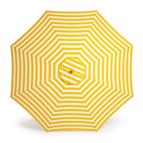 Replacement Canopy for 3m Aluminium Umbrella - Yellow and White Stripe — front view