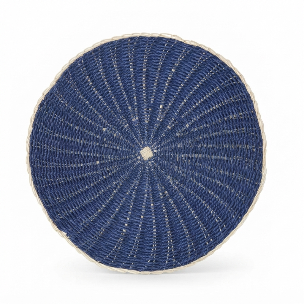 Clark Rattan/Paper Placemat 38cm Navy — front view