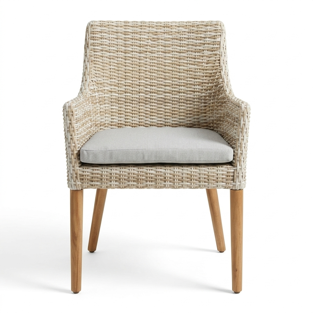 Faro Dining Chair - White Natural — front view