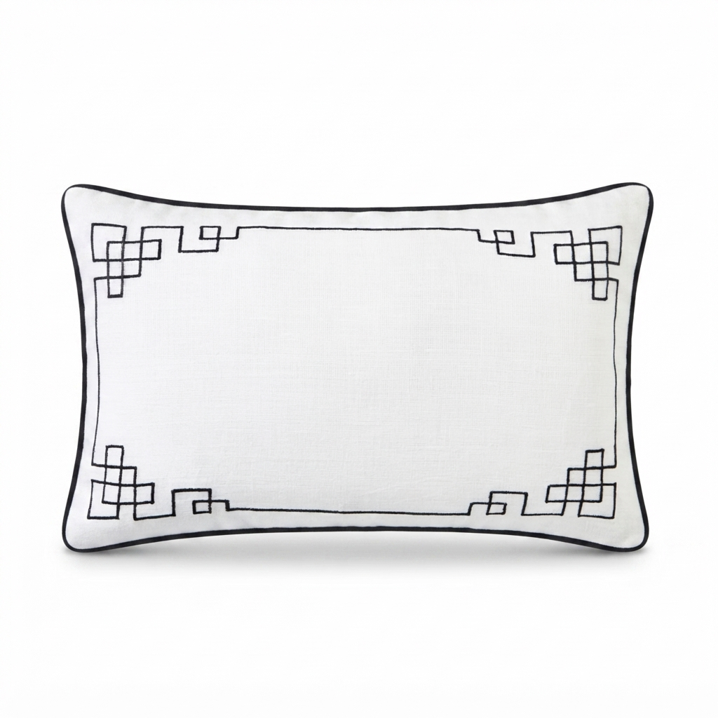 Linen Bedford Blanc - Indoor Cushion (30 x 50) — front view