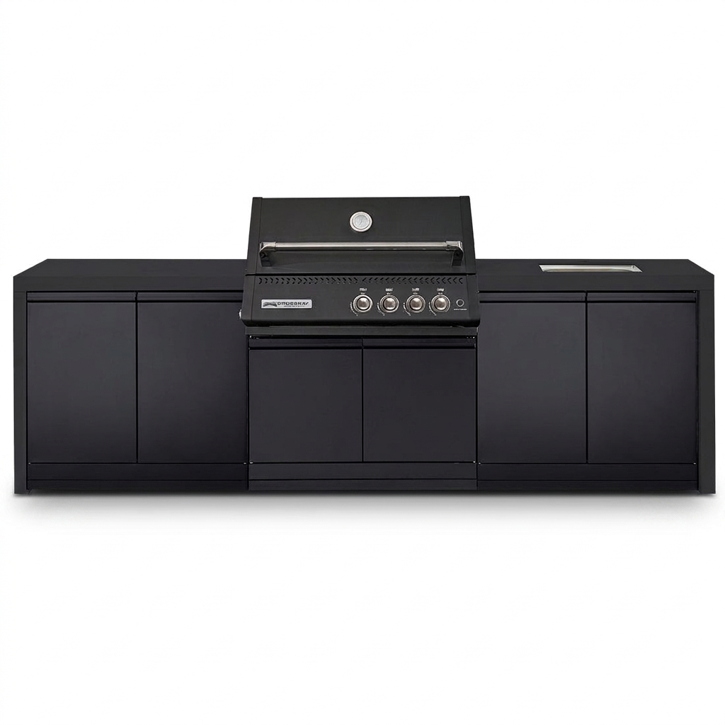 Crossray Xplor Bas BBQ Outdoor Kitchen GD4KB-02 - Black — front view
