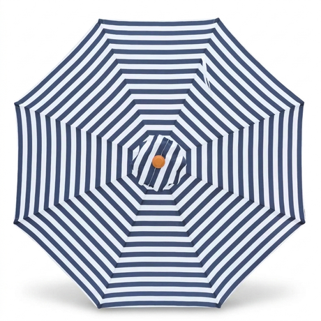 Replacement Canopy for 3m Aluminium Umbrella - Navy and White Stripe — front view
