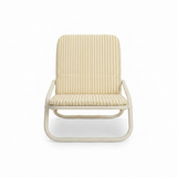 Banana Yellow and White Stripe Beach Chair — front view