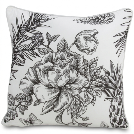 Tropical Black 45x45cm Outdoor Cushion — front view