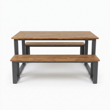 Richmond 3pc Dining Setting - Gunmetal — front view