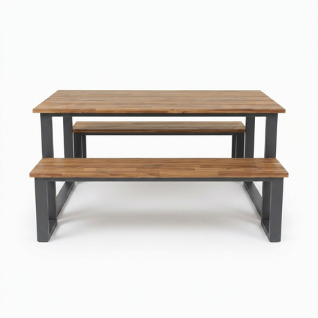 Richmond 3pc Dining Setting - Gunmetal — front view
