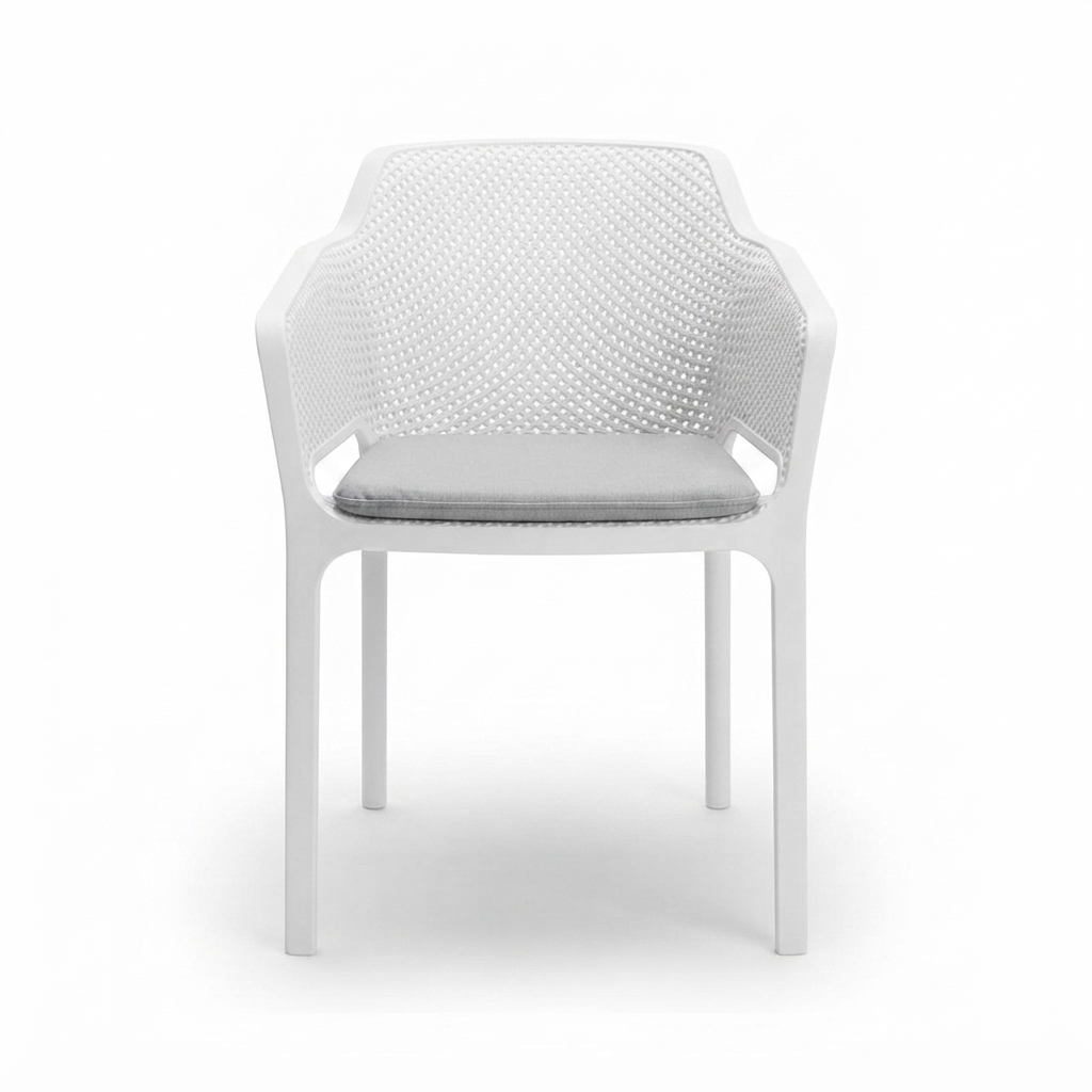 Bailey Dining Armchair - White — front view