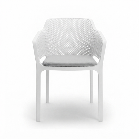 Bailey Dining Armchair - White — front view