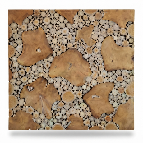 Teak Wall Art Square - Dreamland — front view