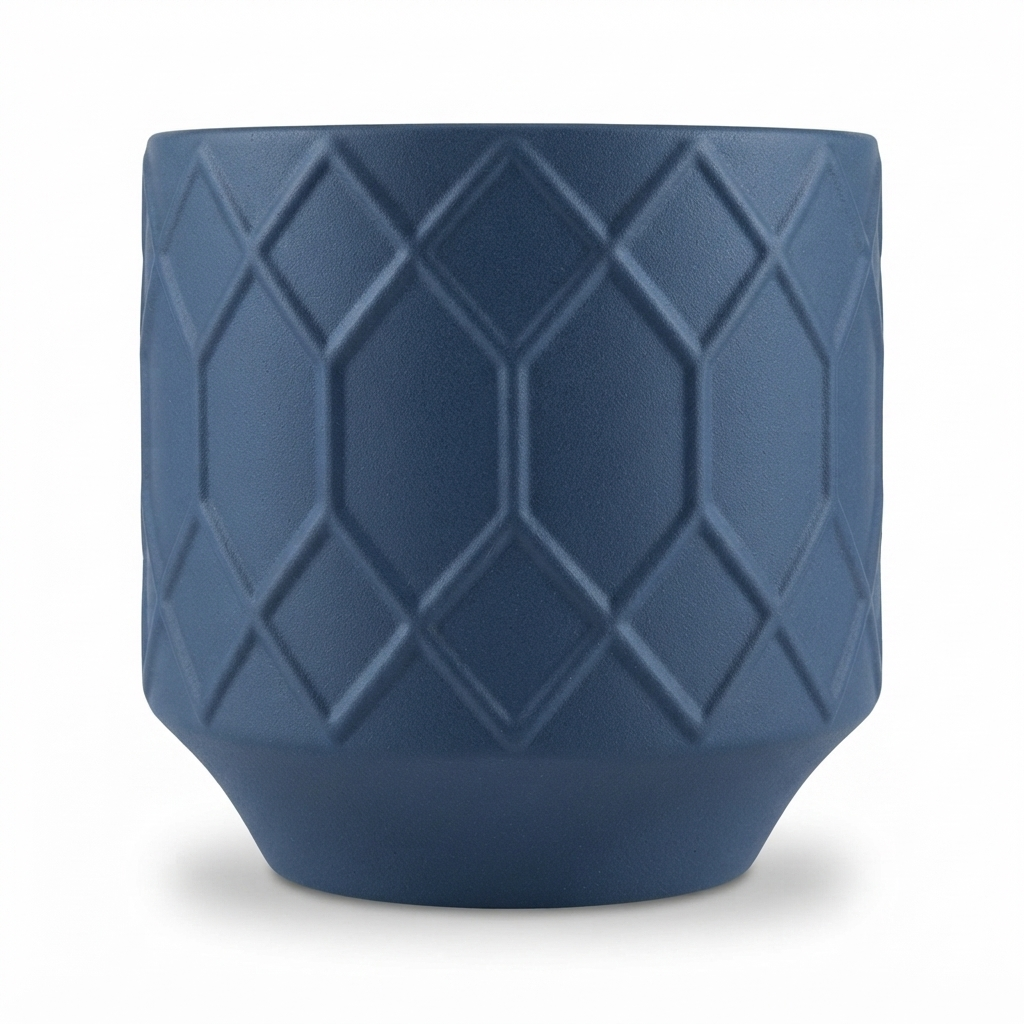 Izel Planter 15.5 x 15 Navy — front view