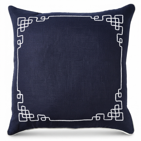 Linen Newport Navy - Indoor Cushion (50 x 50) — front view