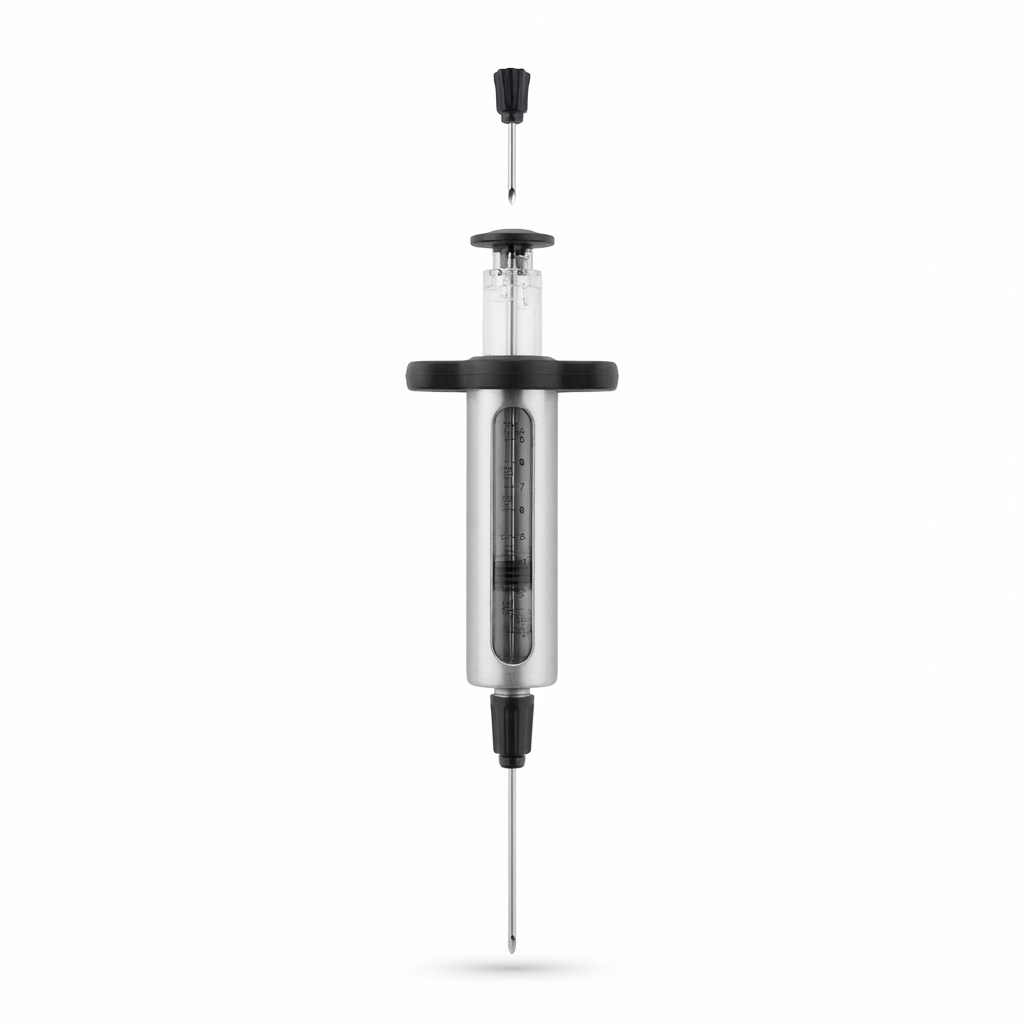 Stainless Steel Marinate Injector — front view