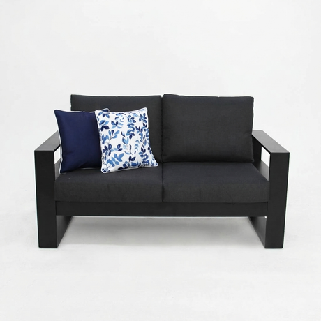 Hayman 2 Seater Lounge - Black — front view