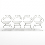 Fantail Dining Chair 4pc - White — front view