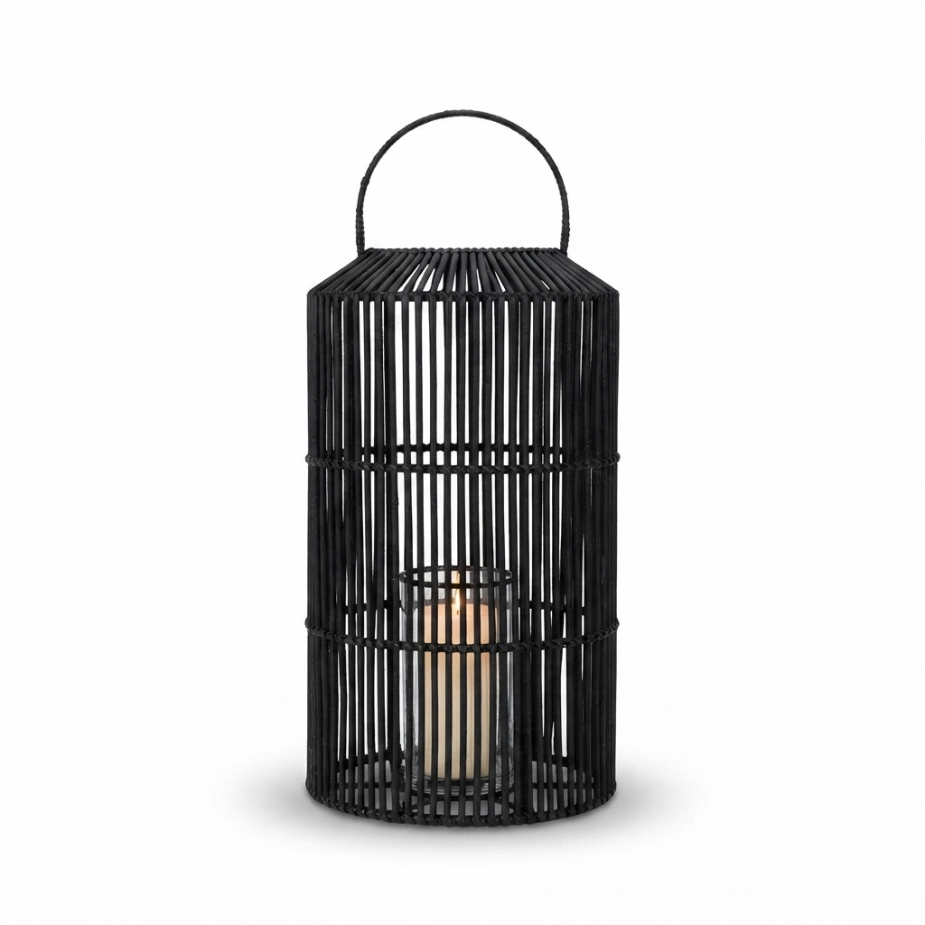 Toby Cylinder Lantern Black Large — front view