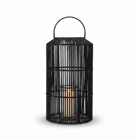 Toby Cylinder Lantern Black Large — front view