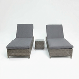 Amani 3pc Sunlounge Setting - Grey Storm — front view