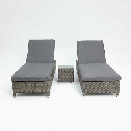 Amani 3pc Sunlounge Setting - Grey Storm — front view