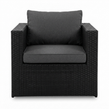 Moto Black Wicker Armchair — front view