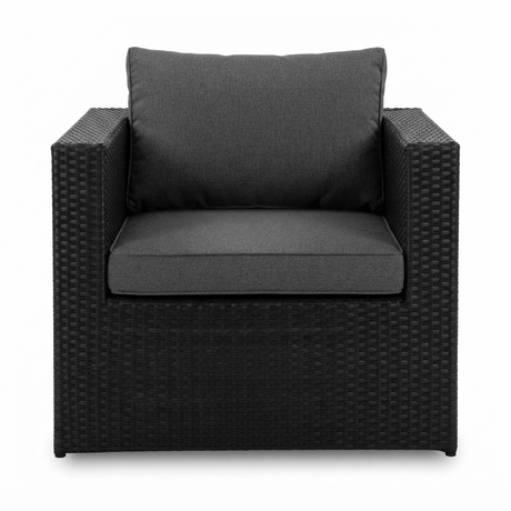 Moto Black Wicker Armchair — front view