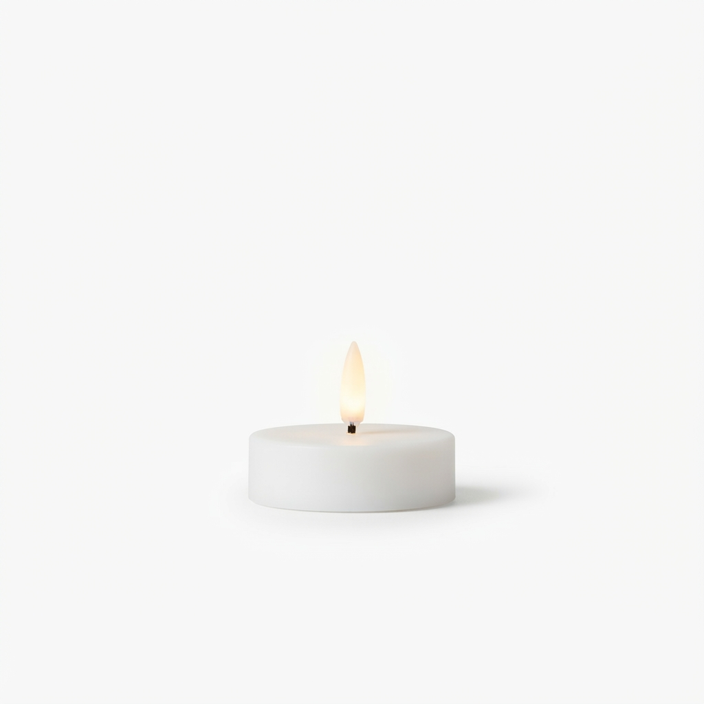 UYUNI Lighting Nordic White Maxi Tealight 6.1 x 2.2cm — front view