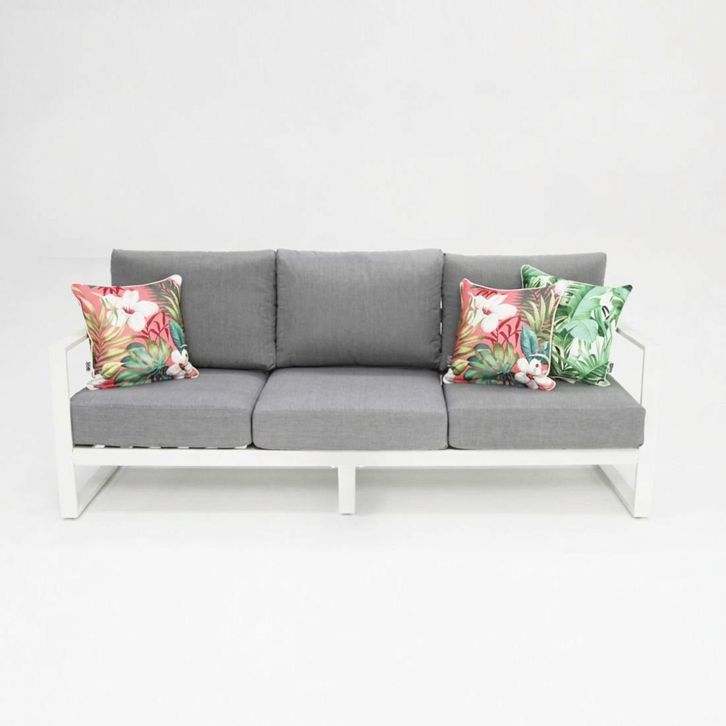 Dallas 3-Seater Lounge - White — front view