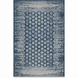 Pearl Blue Floral Polypropylene - Outdoor Rug — front view
